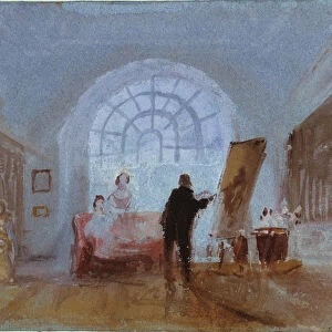 Artist working at an easel, 1828. Artist: JMW Turner