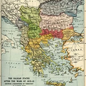 The Balkan States After the Wars of 1912-13, (c1920). Creator: John Bartholomew & Son