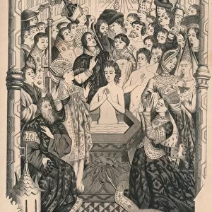 Baptism of King Clovis I, 15th century, (1849). Creator: Paul Lacroix