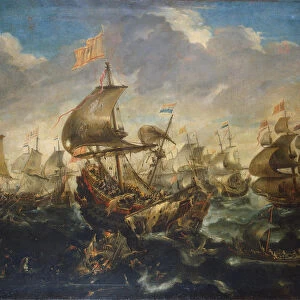 The Battle of Haarlemmermeer on May 26, 1573, 1620s. Artist: Eertvelt, Andries van (1590-1652)