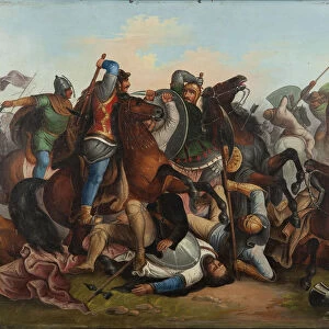 The Battle of Rudolph of Habsburg against Ottokar of Bohemia on 26 August 1278