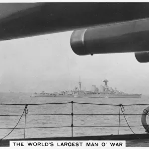Battlecruiser HMS Hood, seen from HMS Nelson, 1937