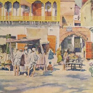 A Bazaar, Delhi, 1905. Artist: Mortimer Luddington Menpes