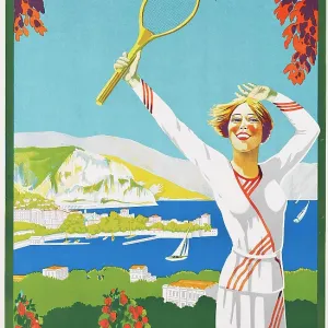 Beaulieu sur Mer Print, 1925 Watercolor on Paper