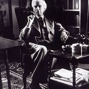 Bertrand Russell (1872-1970) in the library of his home on his 90th birthday, 1962