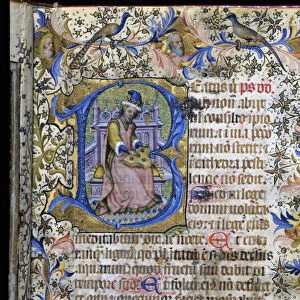 Book of Hours, manuscript c. 1444, detail of the writing of a page