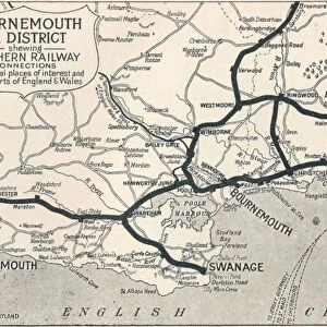 Bournemouth and District, shewing Southern Railway connections, 1929