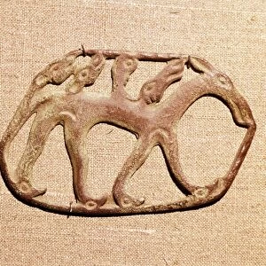 Bronze Plaque, Kama River Tribes Mircaulous Image of Wilde Beast, 3rd century BC-8th century