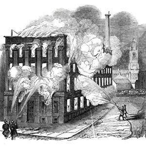 Burning of Irwell Buildings, Manchester, 1844. Creator: Unknown