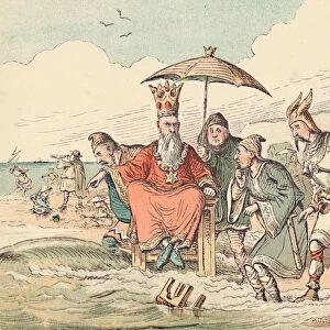 Canute and his Courtiers, c1884. Artist: Thomas Strong Seccombe