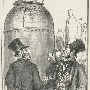 Print of a satirical etching, 1865 Print of a satirical etching, 1865