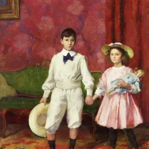 Print of Two Children, 1914 Print of Two Children, 1914