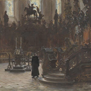 The Choirstalls in the Mainz Cathedral, 1869. Creator: Adolph Menzel