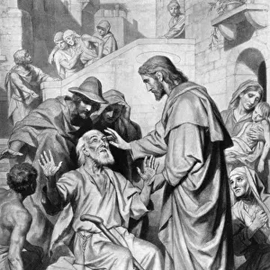 Christ healing the blind, 1926. Artist: Hofmann