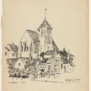 Church at Montigny-Sur-Loing, France, Travel Sketch, 1891