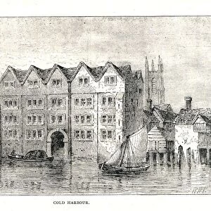 Cold Harbour. Medieval Mansion House North Bank ofThames above London Bridge, 1894 Artist: Walter Thornbury