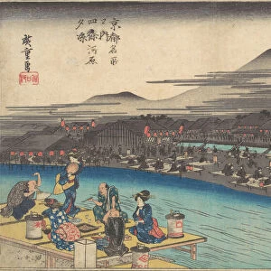 Cooling off in the Evening at Shijogawara, ca. 1834. ca. 1834. Creator: Ando Hiroshige