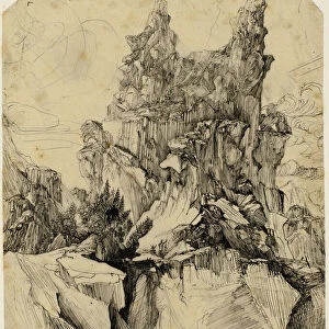 The Crevasse, 1860. Creator: Rodolphe Bresdin