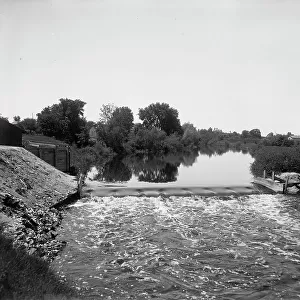 Dam on the Pine River, Alma, Mich. between 1895 and 1910. Creator: Unknown
