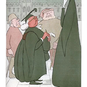 Dante in Oxford; Proctor: Your Name And College?, 1904. Artist: Max Beerbohm