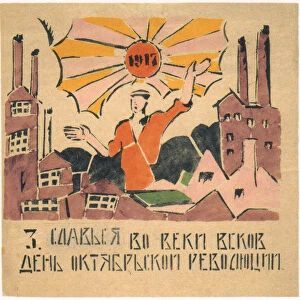 The Day of the October Revolution, 1920. Artist: Malyutin, Ivan Andreevich (1890-1932)
