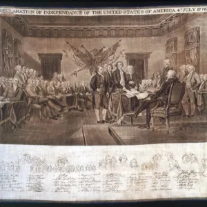 1876 Print: Declaration of Independence Handkerchief, United States 1876 Print: Declaration of Independence Handkerchief, United States
