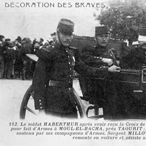 Decoration of a French soldier with the Legion d Honneur, c1910