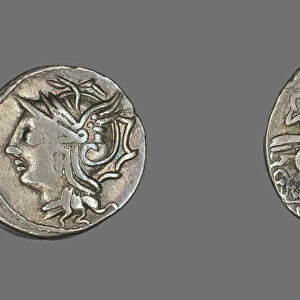Denarius (Coin) Depicting the Goddess Roma, 104 BCE. Creator: Unknown