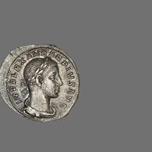 Denarius (Coin) Portraying Emperor Alexander Pius, 231-235. Creator: Unknown
