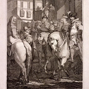 Departure of the Canterbury Pilgrims, Borough High Street, Southwark, London, 1787