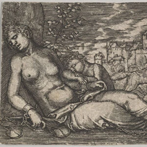 Der Welt Lauf (Sleeping Justice) (copy), early 16th century. Creator: Barthel Beham