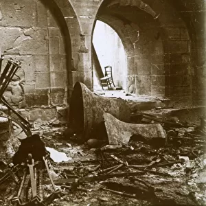 Destroyed church, Marne, northern France, c1914