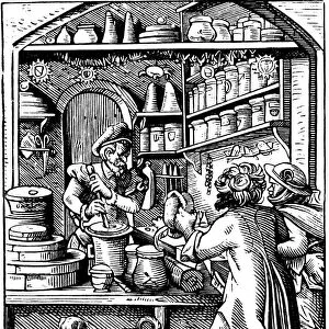 The Druggists Shop, 1568. Artist: Jost Amman