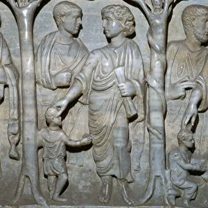 Detail of early Christian sarcophagus