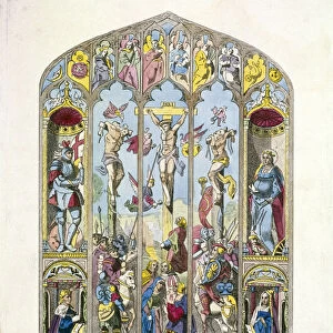 East window in St Margaret, Westminster, depicting the crucifixion, London, 1795