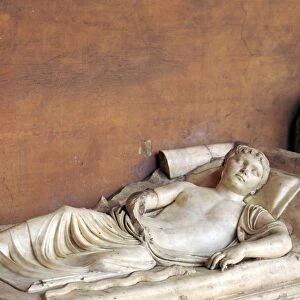Effigy of a youth on a Roman sarcophagus, 2nd century