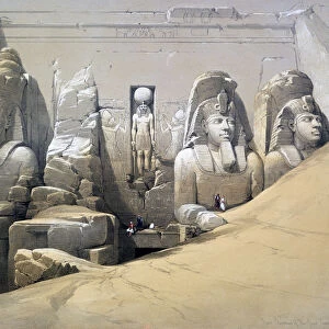 Front Elevation of the Great Temple of Abu Simbel, Nubia, 19th century. Artist: David Roberts
