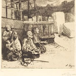 English Beggars (Les mendiants anglais), 1875. Creator: Alphonse Legros