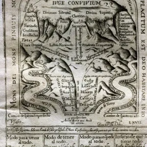 Engraving of the Ascent to Mount Carmel Print, 1694 Edition Engraving of the Ascent to Mount Carmel Print, 1694 Edition