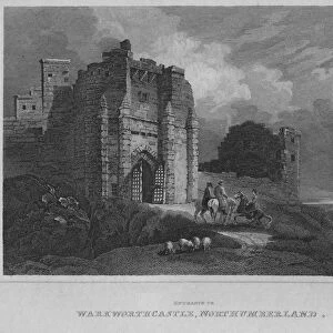 Entrance to Warkworth Castle, Northumberland, 1814. Artist: John Greig