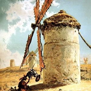 Episode of Don Quixote de la Mancha, Mills with Don Quixote, Miguel de Cervantes character
