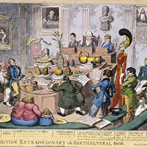 Exhibition at the Royal Horticultural Society, London, 1826. Artist: George Cruikshank