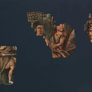 Exodus Painting, five elements from a painted hanging depicting the Crossing