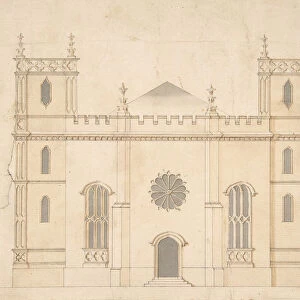 Facade of a Gothic Revival Church, 1745-76. Creator: Attributed to Henry Keene