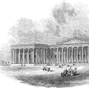 Facade of the new British Museum, 1845. Creator: Ebenezer Landells