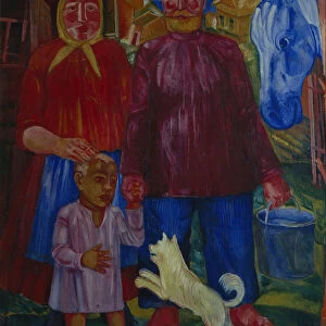 The Family of the Serednyaks, 1929. Artist: Palmov, Viktor Nikandrovich (1888-1929)