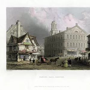 Faneul Hall, Boston, Massachusetts, USA, 1838. Artist: H Griffiths