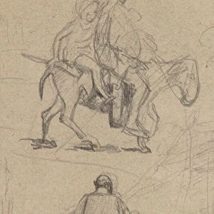 Father, Son, and Donkey, c. 1859. Creator: Elihu Vedder