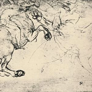 Fight Between a Horseman and a Griffin, c1480 (1945). Artist: Leonardo da Vinci