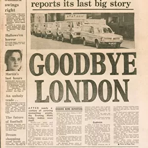 Final edition of the Evening News newspaper, 1980